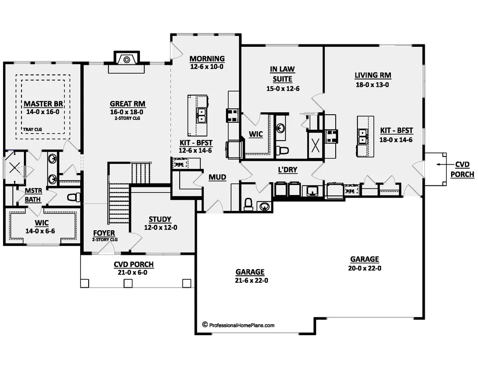 The Marie main level floor plan